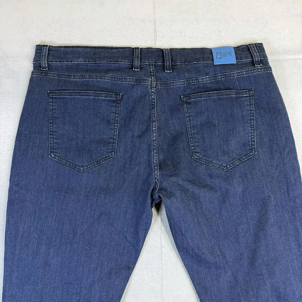 Mugsy Jeans Mens 42x30 Blue Studio Blues FLX3NSB Slim Straight Stretch Denim